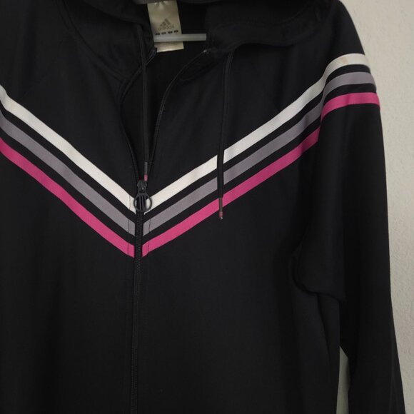 Adidas Essentials Warm-Up Slim 3 Striped Track Jacket Size XL - Black / Pink - Picture 4 of 8